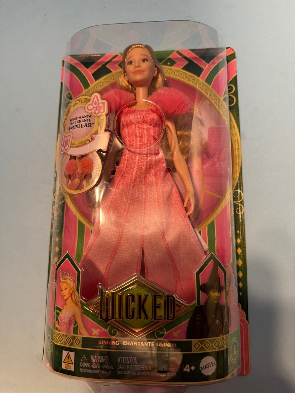 First Edition error box Mattel Wicked Glinda Doll in Pink Gown NIB